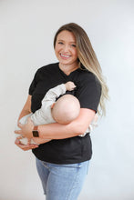 Load image into Gallery viewer, Full Zip Breastfeeding Tee: Egg Blue/Heather Gray