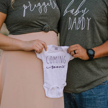Load image into Gallery viewer, Coming Soon Pregnancy Announcement Onesie: NEWBORN