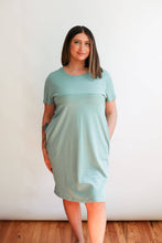 Load image into Gallery viewer, Breastfeeding Invisible Zipper T-Shirt Dress: X-Large / Navy