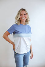 Load image into Gallery viewer, Full Zip Breastfeeding Tee: Egg Blue/Heather Gray