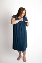 Load image into Gallery viewer, Navy Blue Maternity Labor & Delivery Gown
