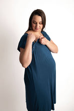 Load image into Gallery viewer, Navy Blue Maternity Labor & Delivery Gown