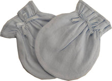 Load image into Gallery viewer, Pastel Cotton Jersey Infant Mittens: Blue