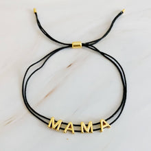Load image into Gallery viewer, Satin Thread Mama Bracelet- Black
