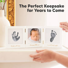 Load image into Gallery viewer, Fond Inkless Baby Handprint and Footprint Kit, Newborn Gifts: White/Gold