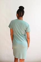 Load image into Gallery viewer, Breastfeeding Invisible Zipper T-Shirt Dress: Large / Navy