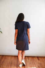 Load image into Gallery viewer, Breastfeeding Invisible Zipper T-Shirt Dress: X-Large / Navy