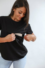 Load image into Gallery viewer, Full Zip Breastfeeding Tee: Egg Blue/Heather Gray