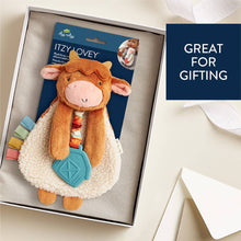 Load image into Gallery viewer, Itzy Lovey Plush Highland Cow- Crinkle/Teether Toy