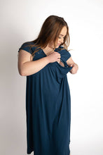 Load image into Gallery viewer, Navy Blue Maternity Labor & Delivery Gown