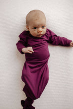 Load image into Gallery viewer, Plum Purple Knotted Gown & Bow