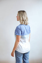 Load image into Gallery viewer, Full Zip Breastfeeding Tee: Egg Blue/Heather Gray