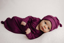 Load image into Gallery viewer, Plum Purple Knotted Gown & Bow