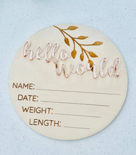 Load image into Gallery viewer, Classic Birth Announcement Disc: Blue