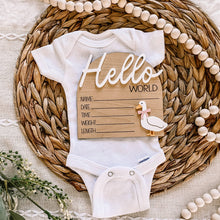 Load image into Gallery viewer, Hello World Birth Stat Sign - Goose with Bow