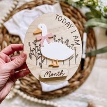 Load image into Gallery viewer, Goose Monthly Milestone Dry Erase Sign: Goose with Bow
