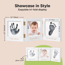 Load image into Gallery viewer, Fond Inkless Baby Handprint and Footprint Kit, Newborn Gifts: White/Gold