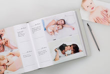 Load image into Gallery viewer, Baby Photo Album with Journal Pages- Gray Polka Dots