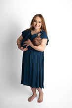 Load image into Gallery viewer, Navy Blue Maternity Labor & Delivery Gown