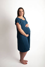 Load image into Gallery viewer, Navy Blue Maternity Labor & Delivery Gown