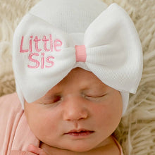 Load image into Gallery viewer, Ilybean Little SIS White Bow Newborn Girl Hat Baby Girls: Newborn