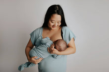 Load image into Gallery viewer, Blue Bird Ribbed Knotted Gown