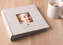 Load image into Gallery viewer, Baby Photo Album with Journal Pages- Gray Polka Dots