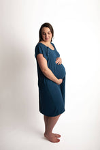 Load image into Gallery viewer, Navy Blue Maternity Labor & Delivery Gown