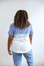 Load image into Gallery viewer, Full Zip Breastfeeding Tee: Egg Blue/Heather Gray