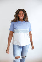 Load image into Gallery viewer, Full Zip Breastfeeding Tee: Egg Blue/Heather Gray