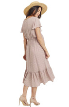 Load image into Gallery viewer, V-Neck Ruffle Dress- Mauve