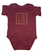 Load image into Gallery viewer, "BIG SIS" Shirts & “Lil Sis” OnesIes (Plum/ Gold Lettering)