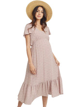 Load image into Gallery viewer, V-Neck Ruffle Dress- Mauve