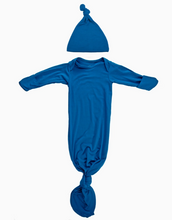 Load image into Gallery viewer, Blue Knotted Gown & Hat