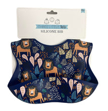 Load image into Gallery viewer, Zoo Lion Print Silicone Bib with Crumb Catcher