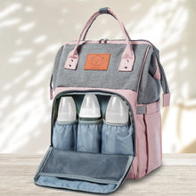 Load image into Gallery viewer, Diaper Bag Backpack (Pink/Gray)