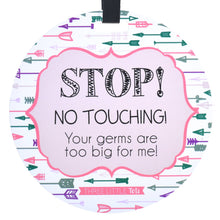 Load image into Gallery viewer, Pink Arrow No Touching Car Seat and Stroller Tag