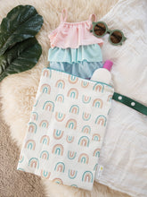 Load image into Gallery viewer, Travel Happens Medium Wet Bag- Rainbow