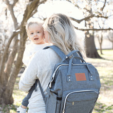 Load image into Gallery viewer, Diaper Bag Backpack (Classic Gray)