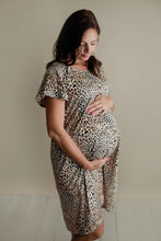 Load image into Gallery viewer, Leopard Maternity Labor & Delivery/ Nursing Gown
