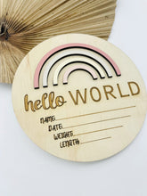 Load image into Gallery viewer, Hello World Honey Days Rainbow Sign
