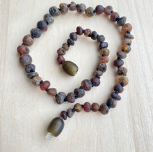 Load image into Gallery viewer, Amber Teething Necklace: Raw Earth Tones