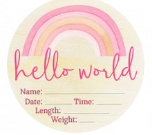 Load image into Gallery viewer, Hello World Pink Rainbow Sign