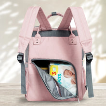 Load image into Gallery viewer, Diaper Bag Backpack (Pink/Gray)