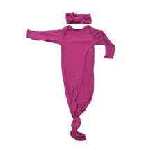 Load image into Gallery viewer, Magenta Ribbed Knotted Gown