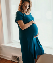Load image into Gallery viewer, Blue Mommy Labor and Delivery/ Nursing Gown
