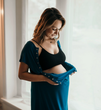 Load image into Gallery viewer, Blue Mommy Labor and Delivery/ Nursing Gown