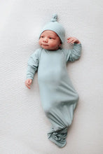 Load image into Gallery viewer, Blue Bird Ribbed Knotted Gown & Hat