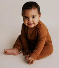 Load image into Gallery viewer, Clay Ribbed Playsuit- 0/3m
