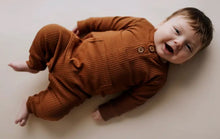 Load image into Gallery viewer, Clay Ribbed Playsuit- 0/3m